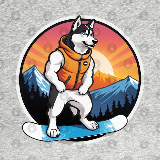 Hero Husky Snowboarder by nicecorgi